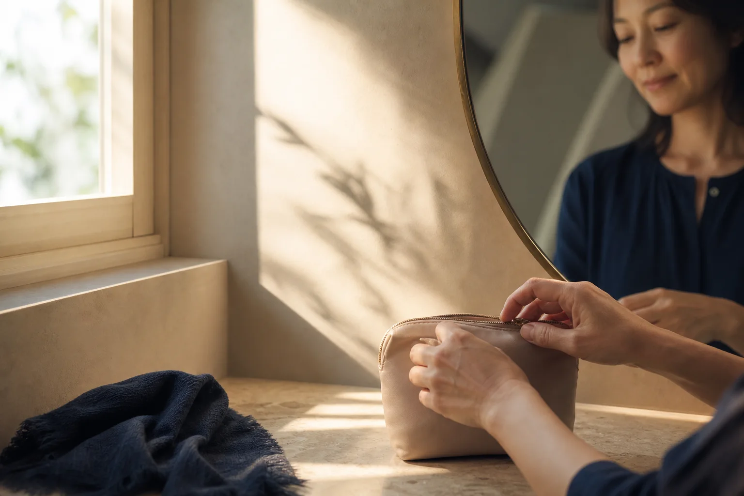 朝の支度をする女性のイメージ